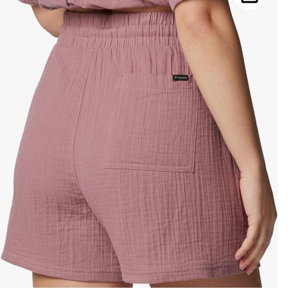 NWT Columbia Textured Mauve Shorts With 5 “ Inseam 3 Pockets Size Small - Picture 2 of 10